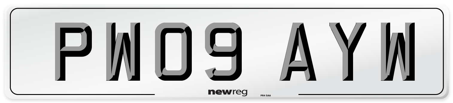 PW09 AYW Number Plate from New Reg